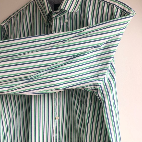 M&S BLUE HARBOUR Regular Fit striped button down dress shirt Sz M - Picture 6 of 12